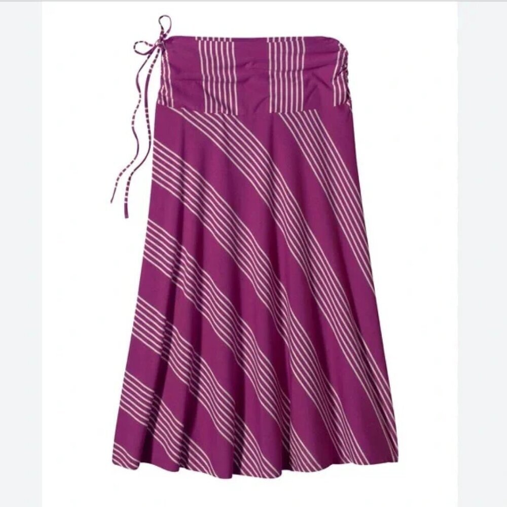 Women's M Patagonia Kamala Convertible Dress/Skirt Purple & White Chevron - Picture 5 of 11
